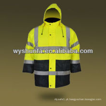 Jaqueta de advertência impermeável à prova de água impermeável jaqueta de segurança reflectora